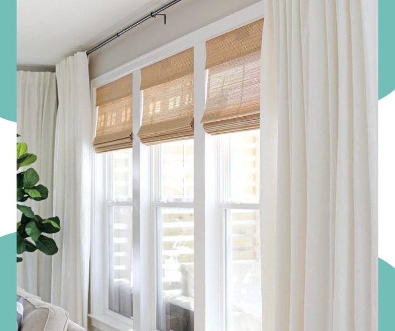 Woven blinds with Curtain