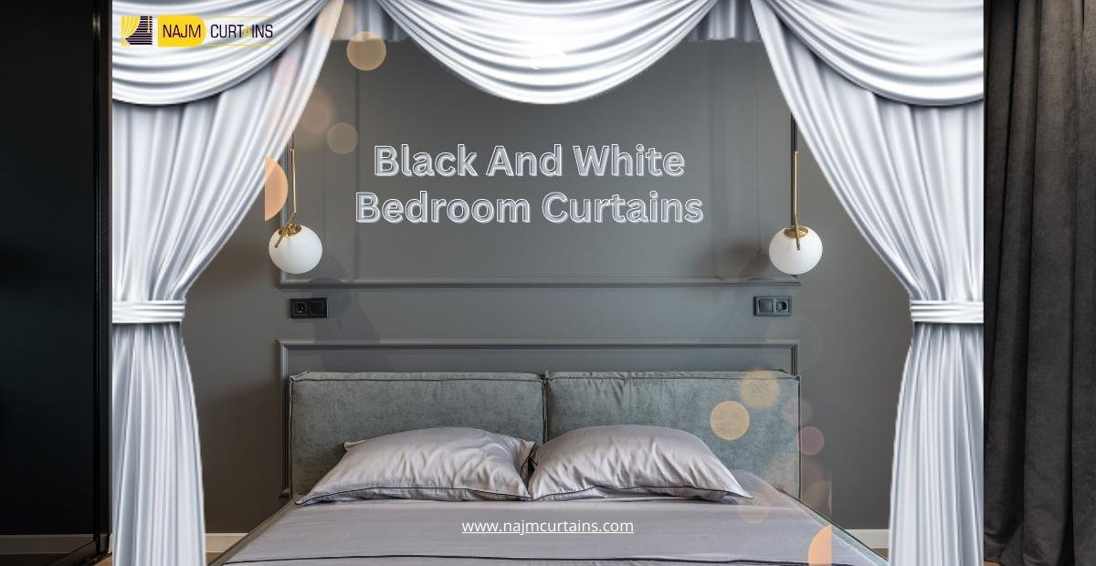 black and white bedroom curtains